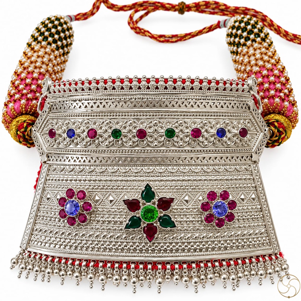 996 Silver Aad Necklace  Traditional Rajasthani Design
