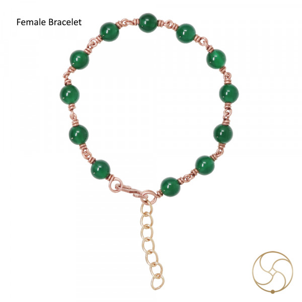 Image of Pure Copper Gem Green onyx Bracelet For Male And Female - शुद्ध तांबा रत्न हरा अकीक वलय स्त्री पुरुष हेतु