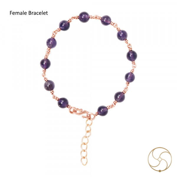 Image of Pure Copper Amethyst Bracelet For Male And Female - शुद्ध तांबा रत्न कटैला वलय स्त्री पुरुष हेतु