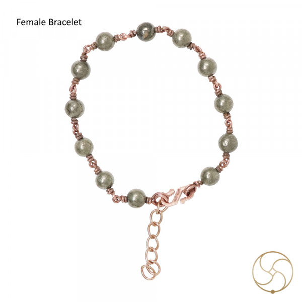 Image of Pure Copper Golden Pyrite Stone Bracelet For Male And Female - शुद्ध तांबा स्वर्ण माक्षिक वलय स्त्री पुरुष हेतु
