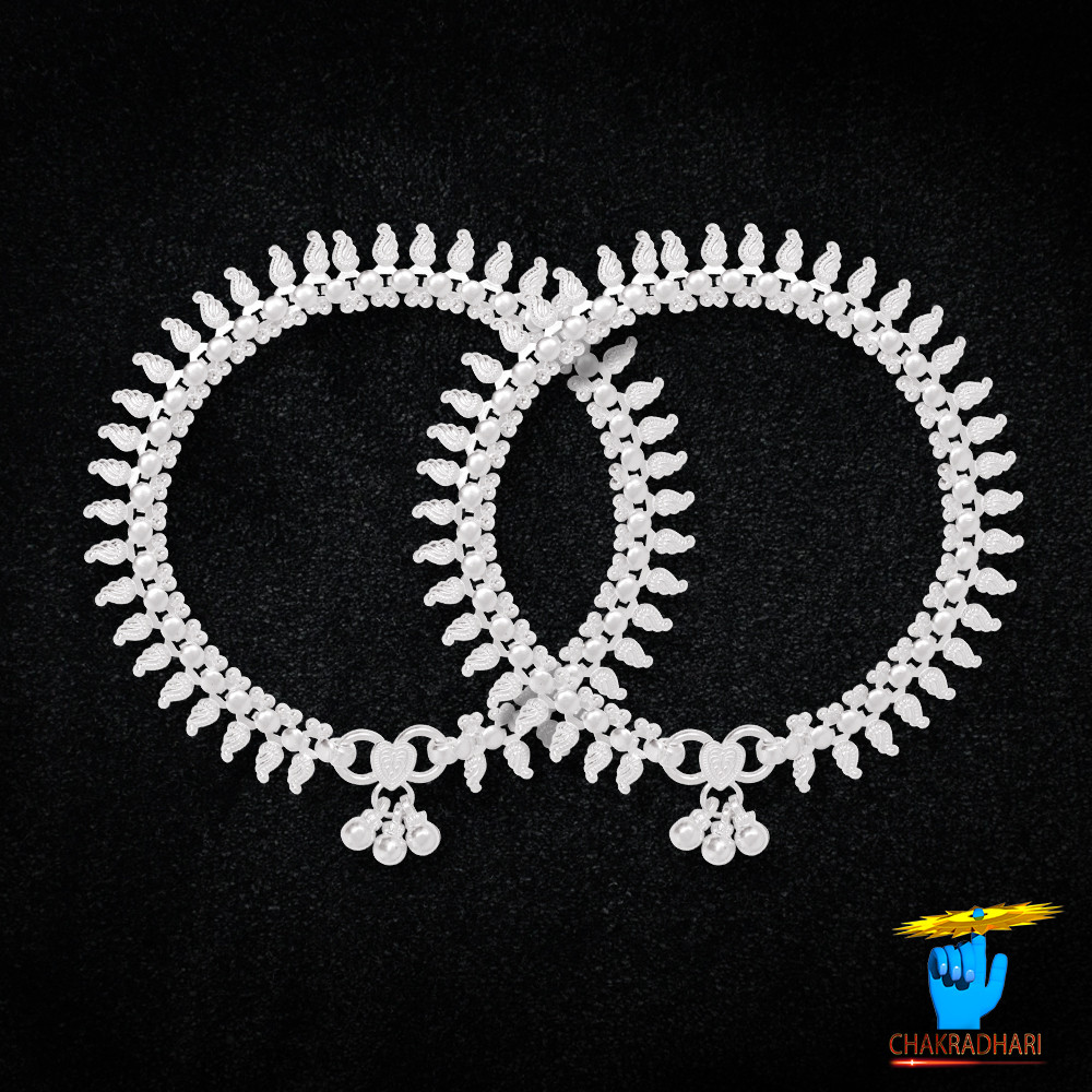 996 Silver Tribhushan Paan Patta Payal -