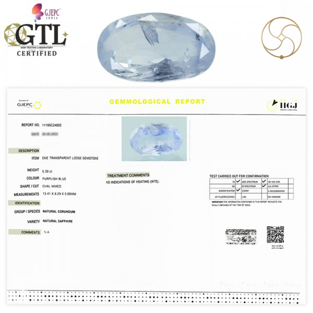 0539 Carats Blue Sapphire Gemstone With Ring Or Pendant -  