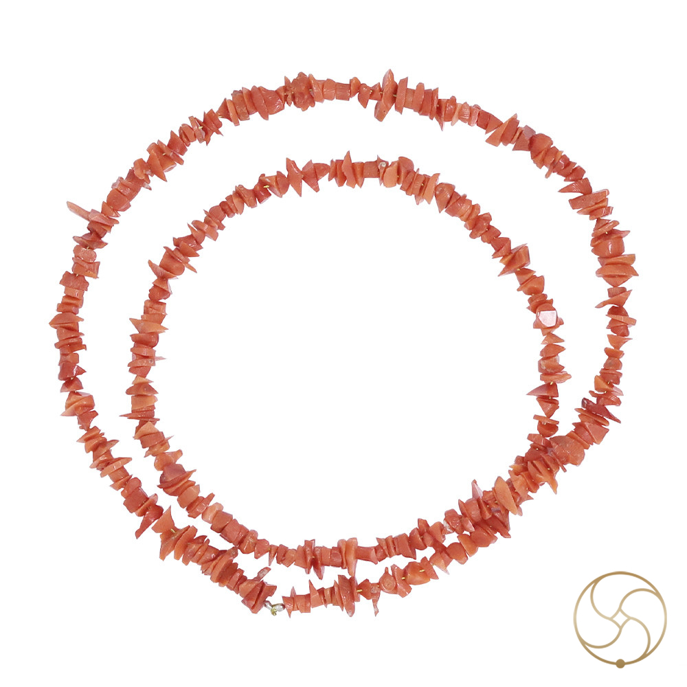 Sacred Italian Coral Moonga Chips Mala Ancient Protection Healing and Spiritual Empowerment