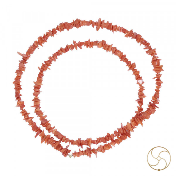 Image of Sacred Italian Coral Moonga Chips Mala: Ancient Protection, Healing, and Spiritual Empowerment