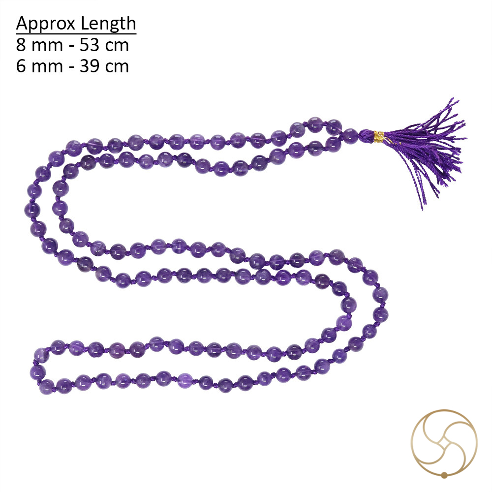 Amethyst Mala 108 Plus 1 Beads - -