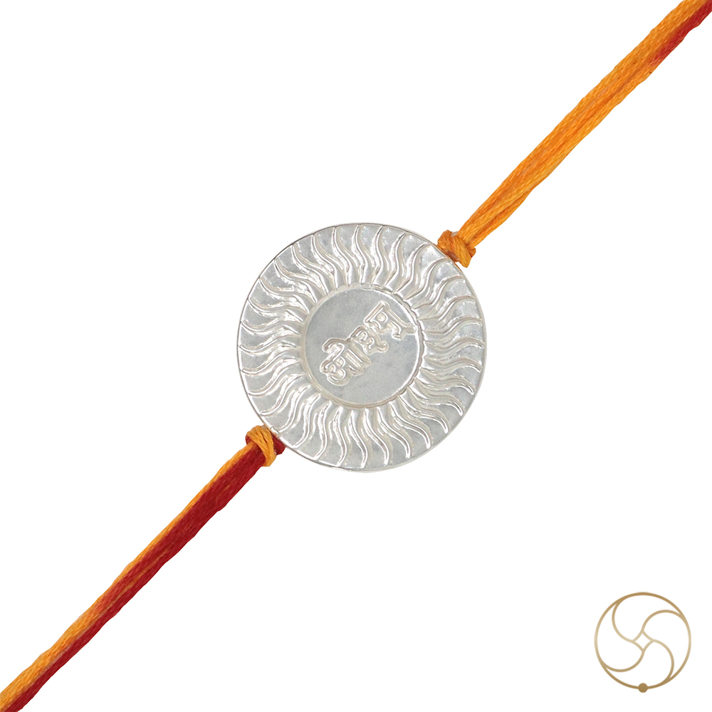 999 Silver Vedic Aum Rakhi  Handcrafted Rakshabandhan Rakhi for Brother