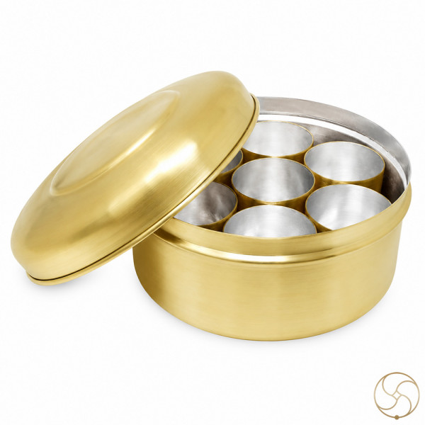 Image of Pure Ritika Brass Spice Storage Box