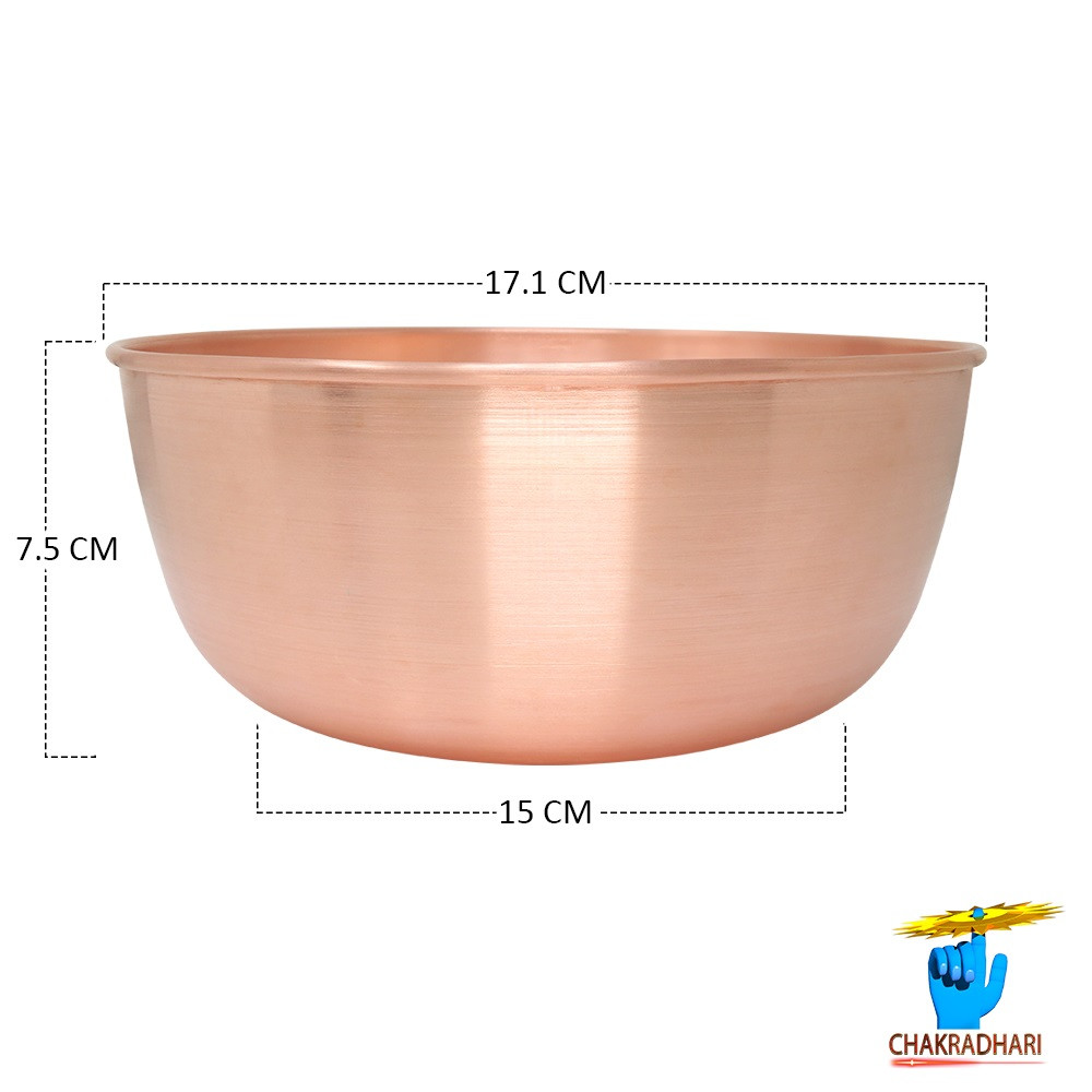 1200ml 999 Nepaliya Copper Sampurn Bowl -     435gm