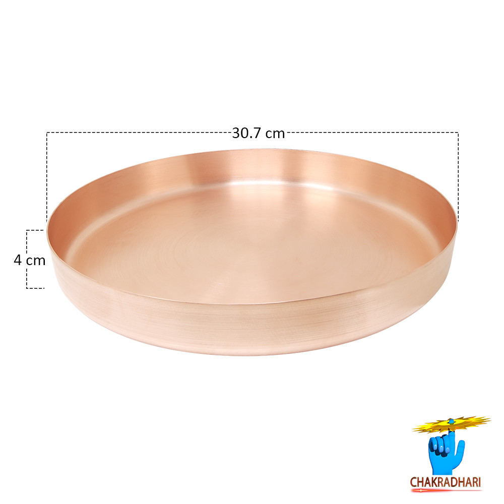 999  Nepaliya Copper Shata Dhauth Ghrita Thali 1700gm -     