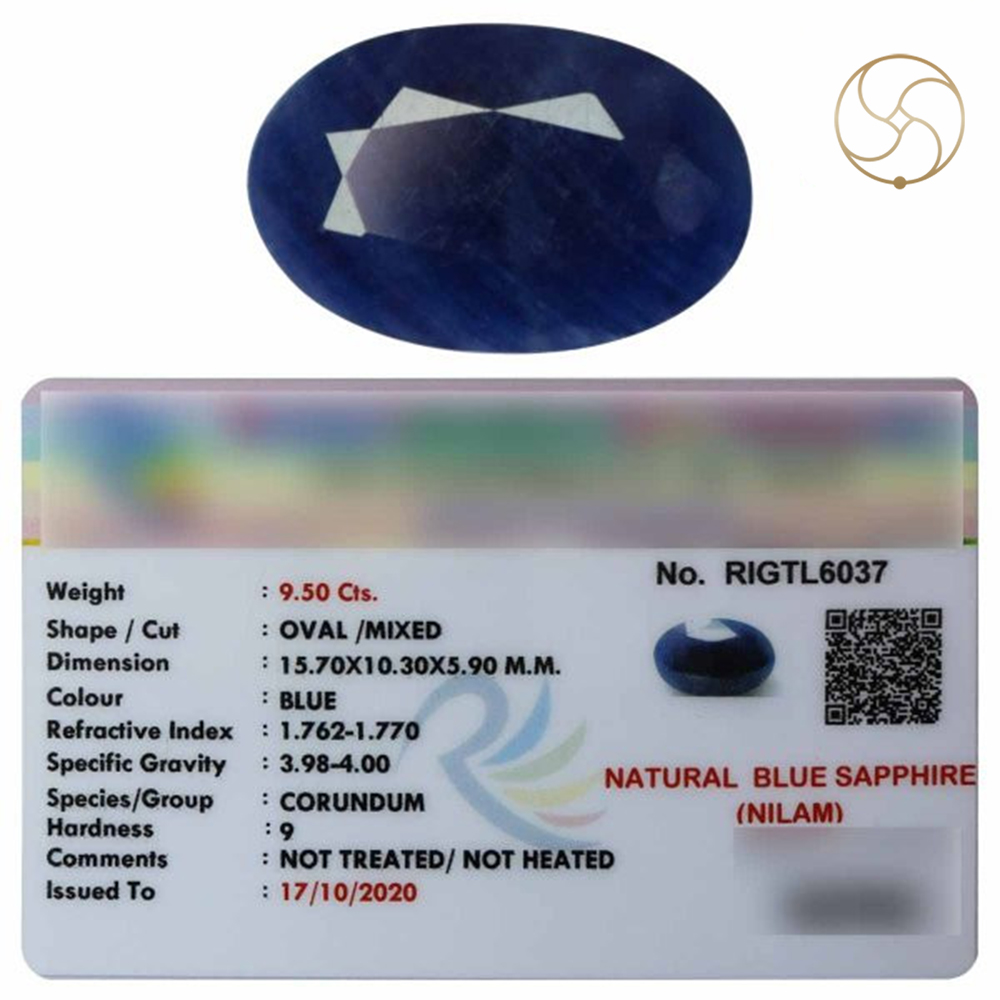 0950 Carats Blue Sapphire Gemstone With Ring Or Pendant  -  