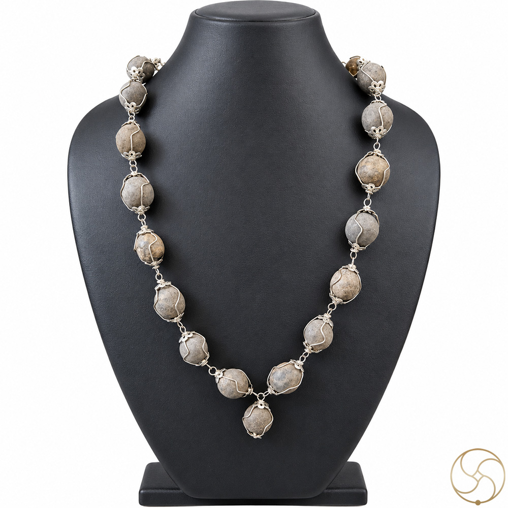 Handcrafted Steel Shaligram Mala 30 Beads