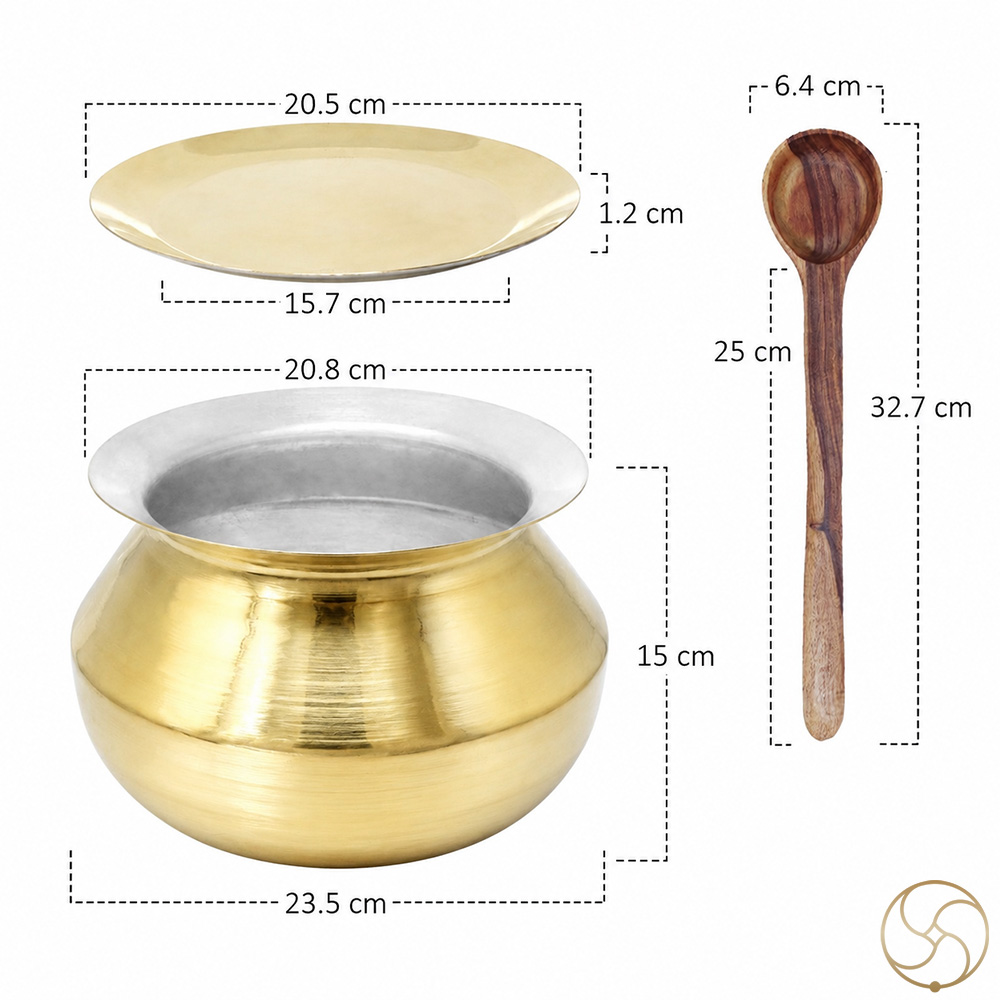 Ritika Hiranyapatra Brass Degchi With Kalayi - 3Ltr