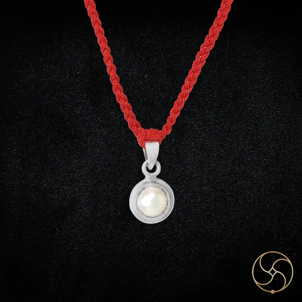 996  Silver Full Moon Pearl Pendant -     