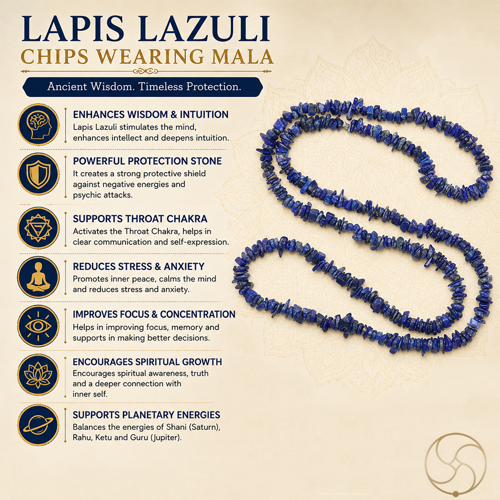Lapis Lazuli Chips Wearing Mala -     