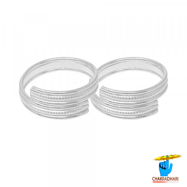 Image of 99.9%  Silver Bel Mala Thumb Toe Pair -  पैर के अंगूठे हेतु चांदी  बेल माला बिछिये जोड़ी (11.5gm)