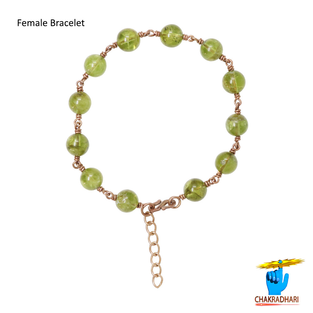 Pure Copper Peridot Bracelet For Female-