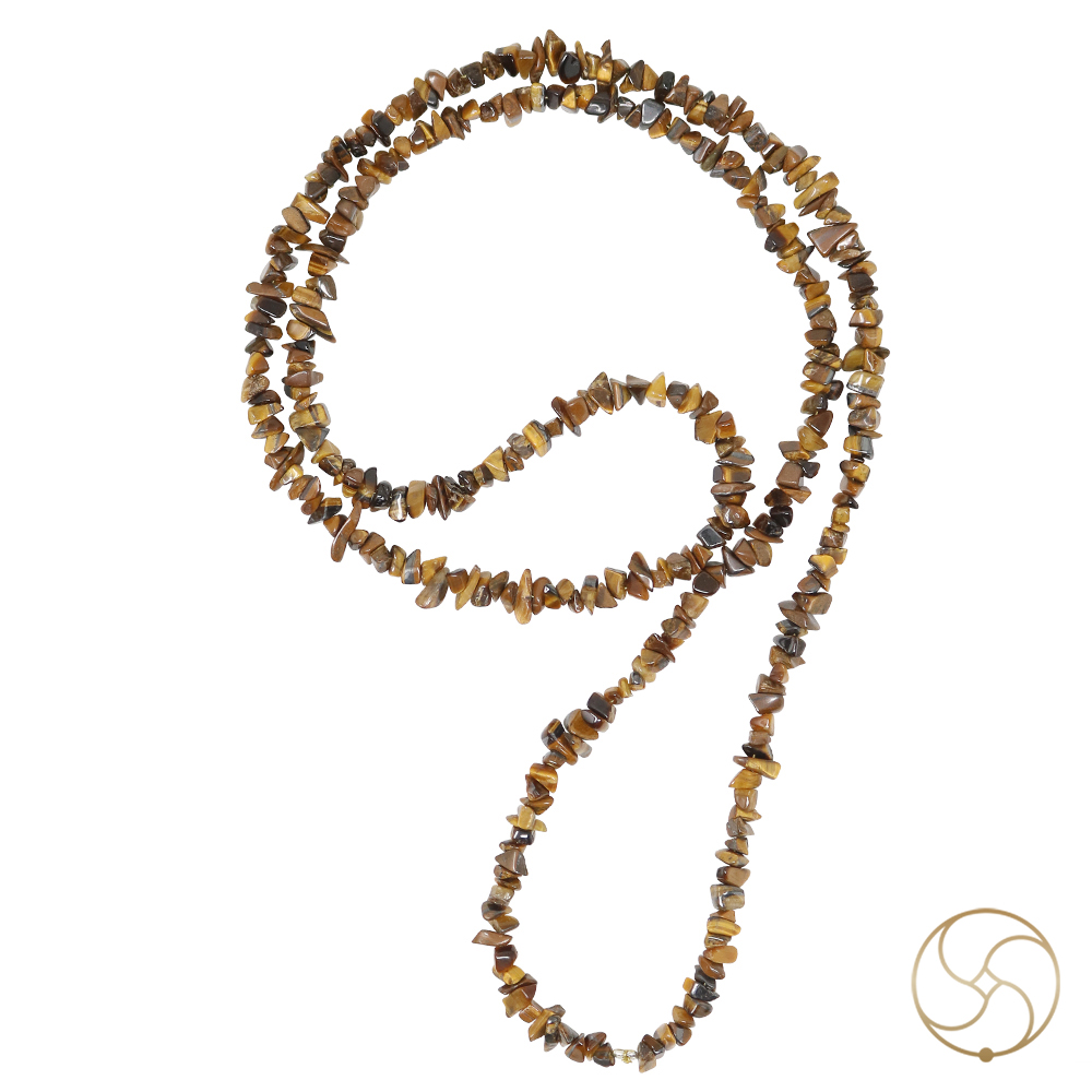 Tiger Eye Chips Wearing Mala -
