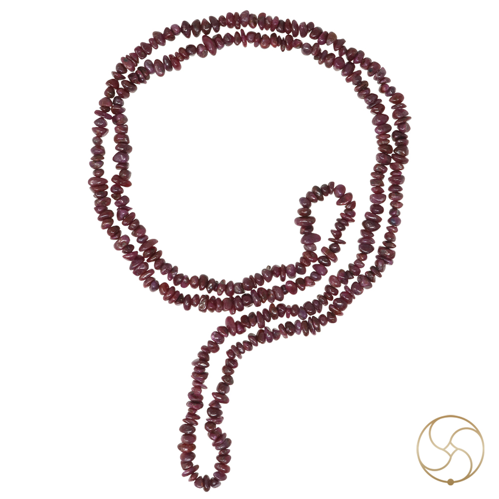 Ruby Chips Mala Wearing Mala -