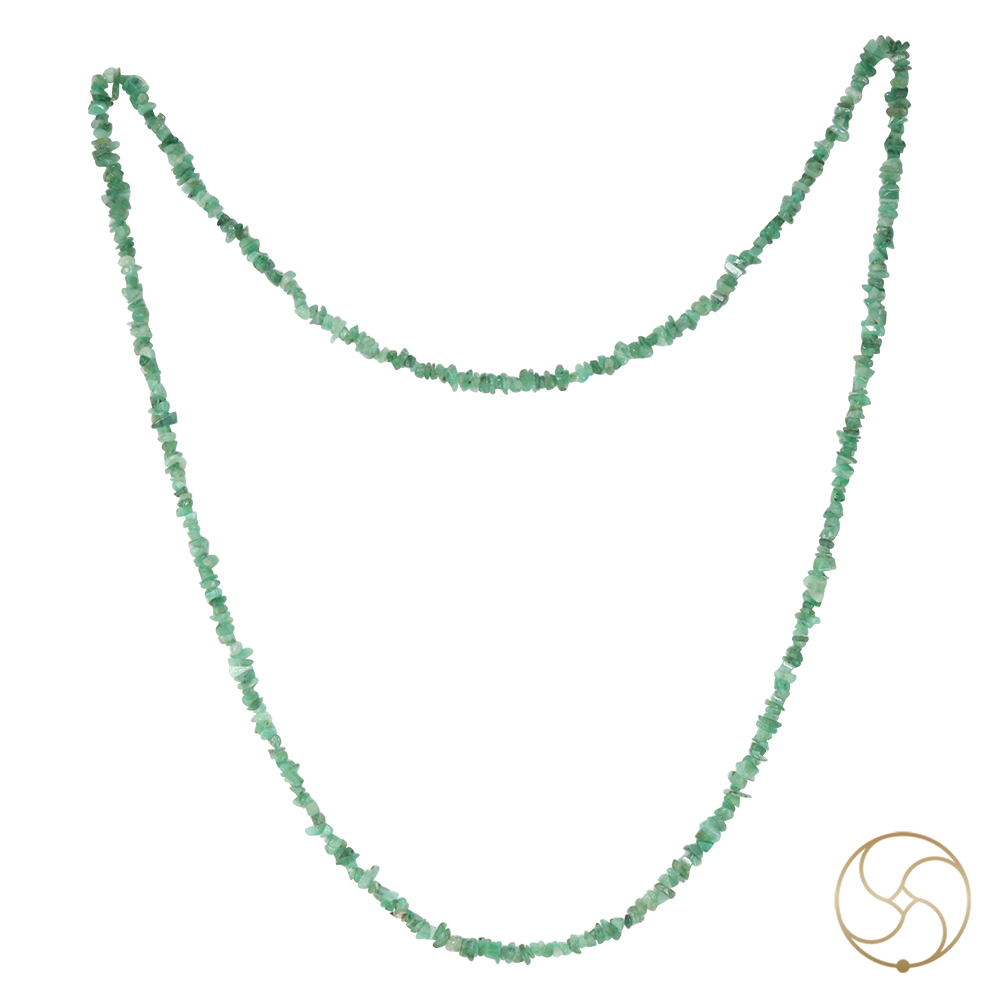 Emerald Chips Wearing Mala -
