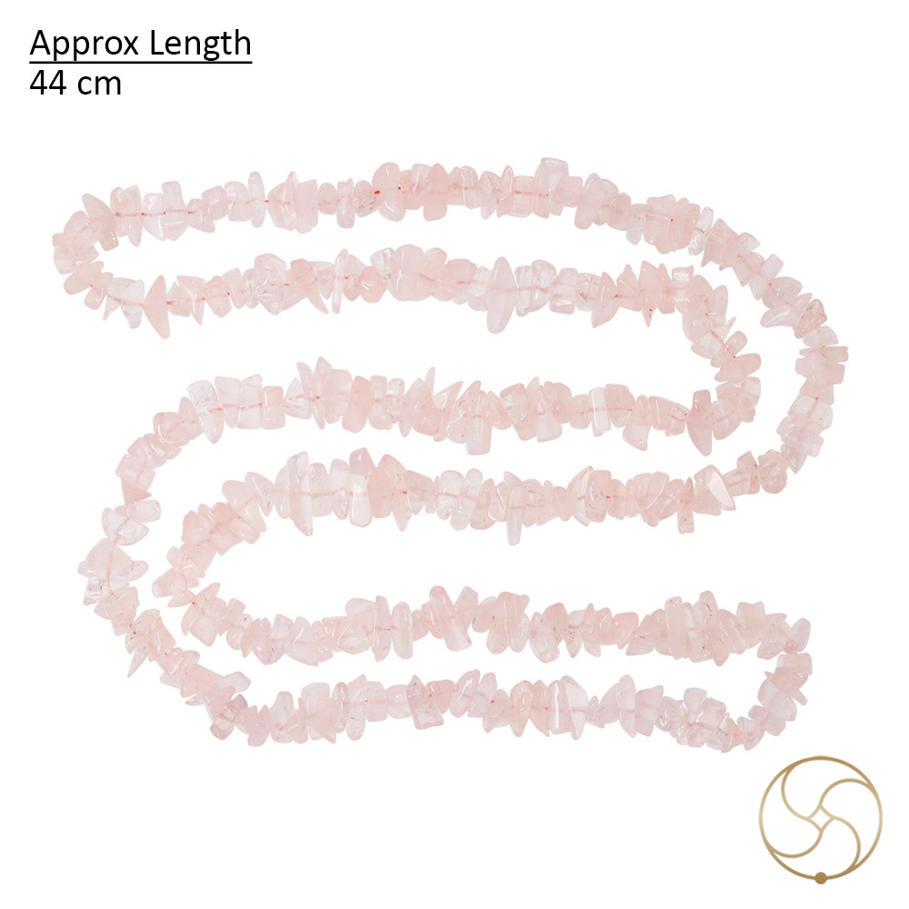 Rose Quartz Chips Wearing Mala -