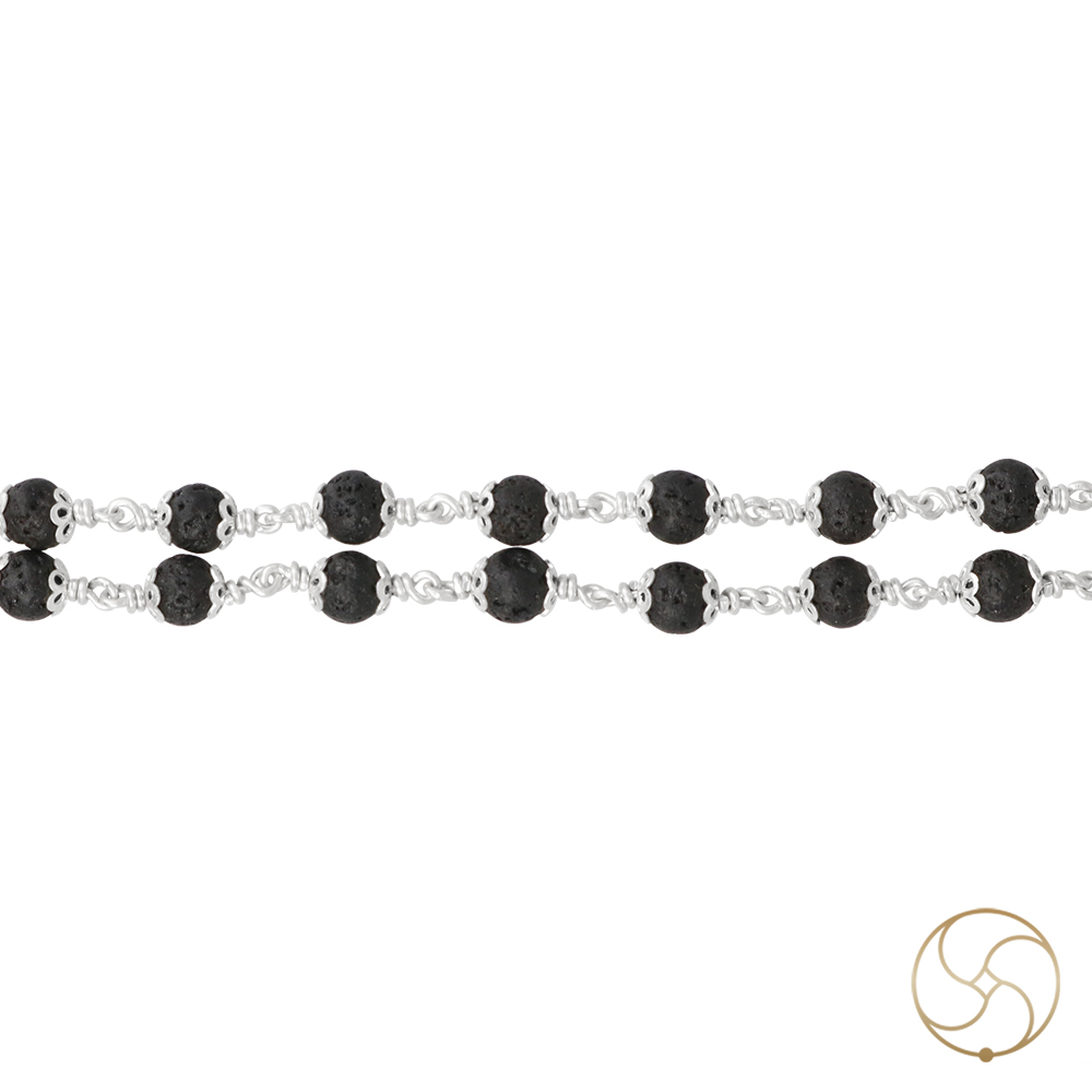 999 Pure Silver Lawa Wearing Mala 6mm - 999