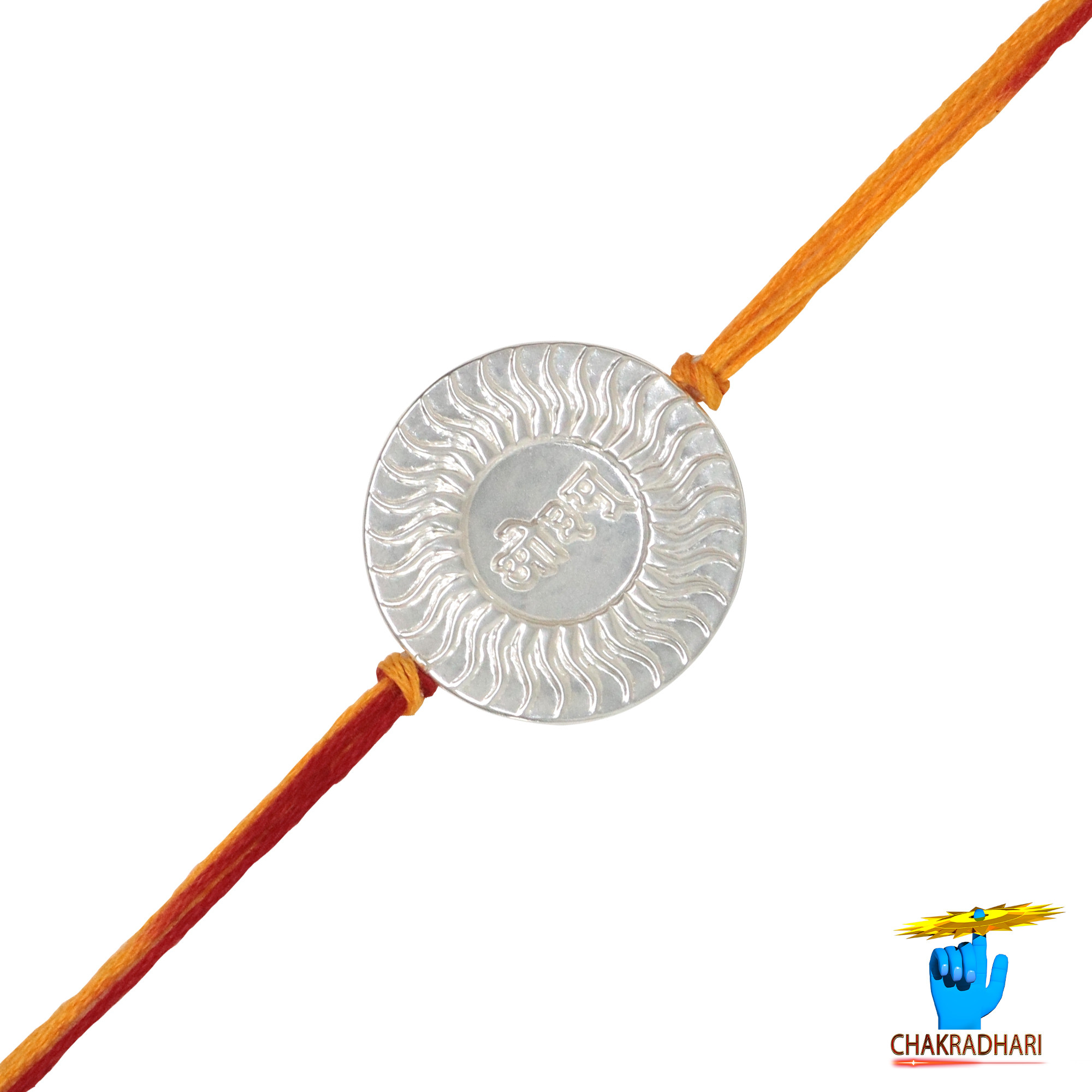 999 Silver Vedic Aum Rakhi Handcrafted Rakshabandhan Rakhi for Brother