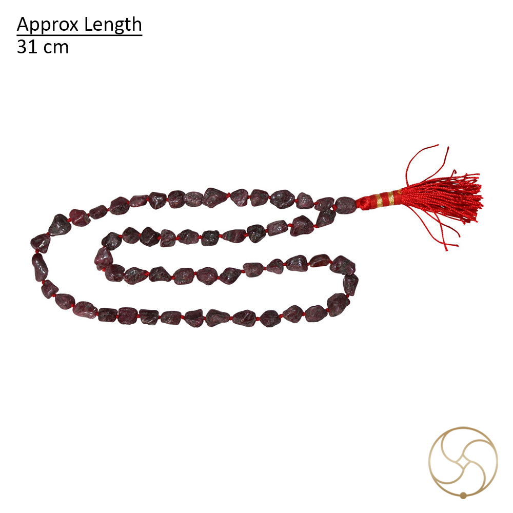 100 Origianal Manak Gemstone Mala  54 Plus 1 Beads Unheated Untreated Ruby Mala -    - 