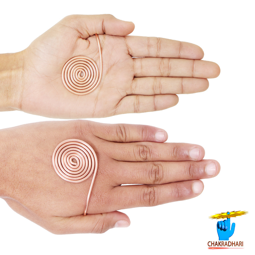 999 Nepaliya Copper Palm Pair Ring for Men and Women 2 Piece Set - 80gm