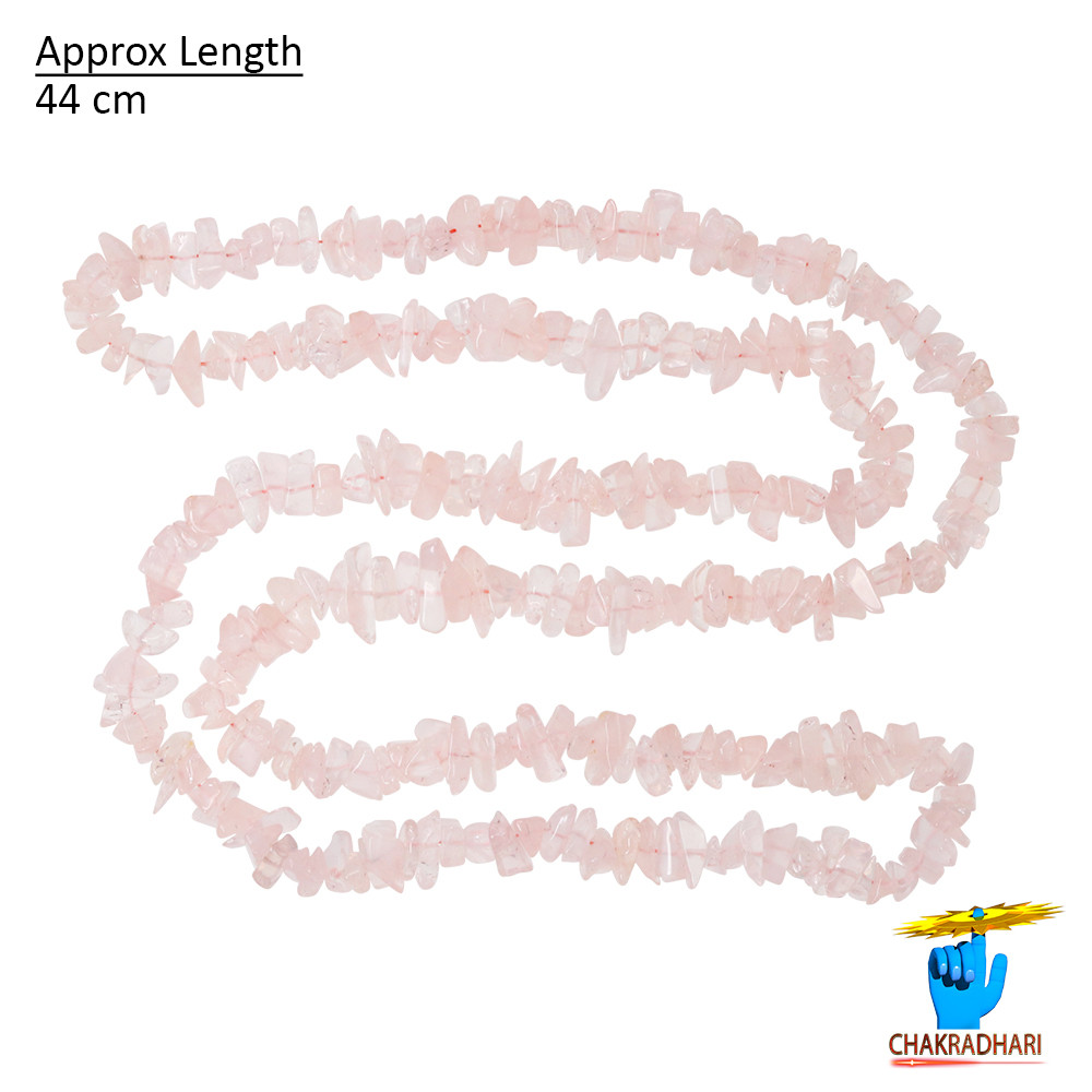 Rose Quartz Chips Wearing Mala -    