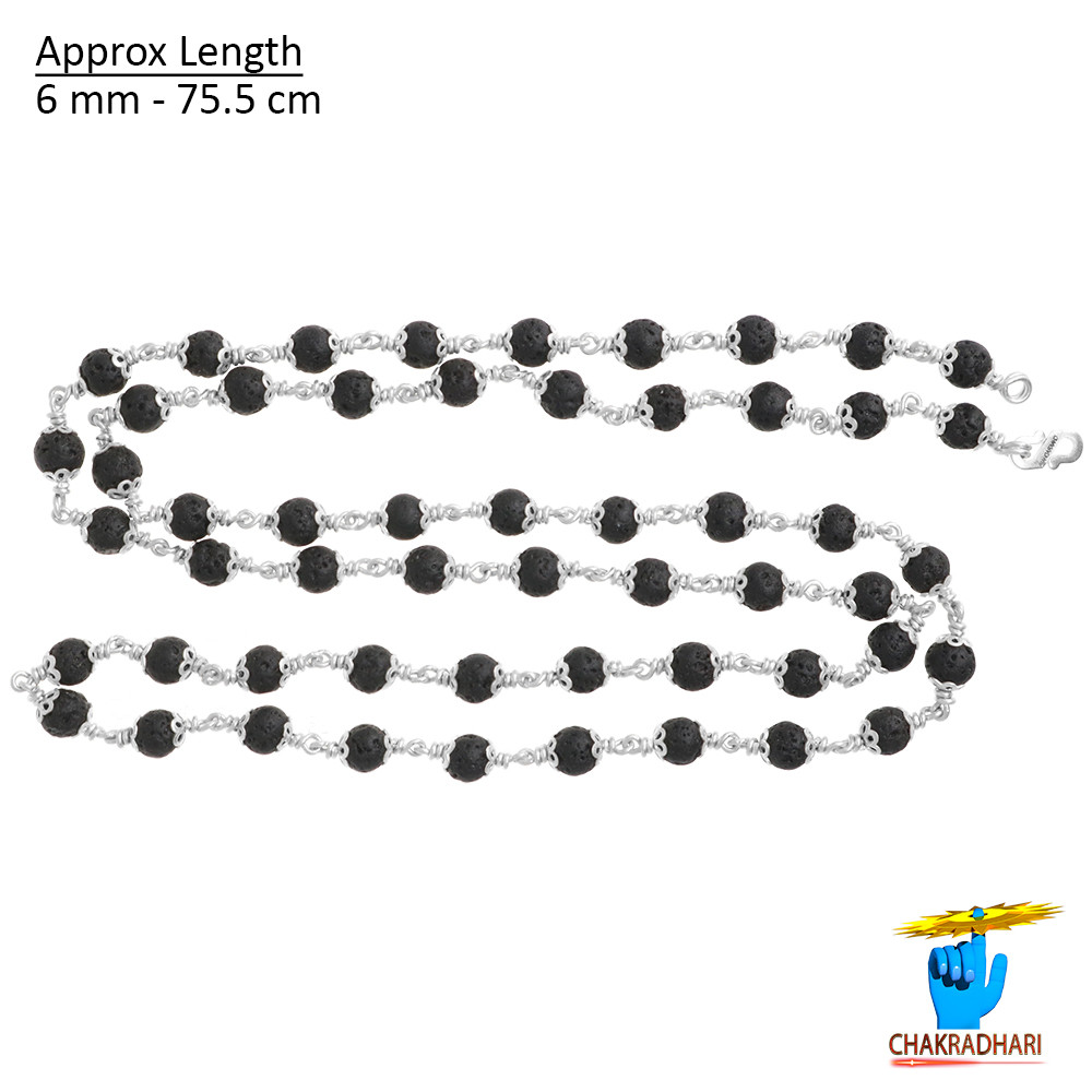999 Pure Silver Lawa Wearing Mala 6mm 541 Beads  - 999       541 