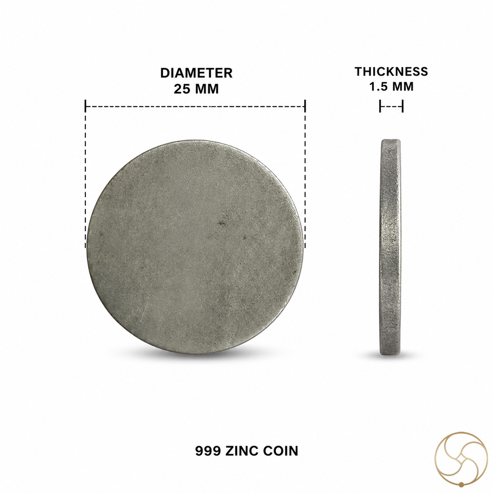 999 Zinc Water Health Coins 5 Pieces - 1 Set