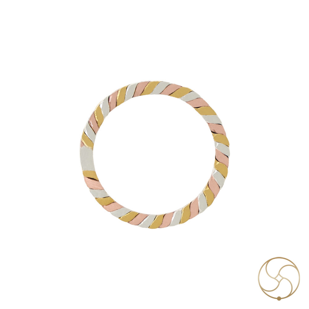 Three Metal Ring Gold Silver Copper
