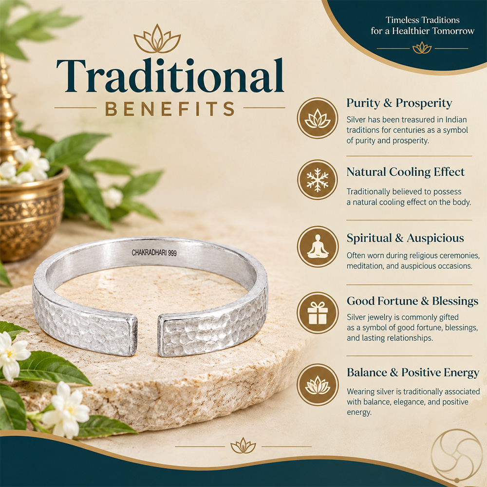 999 Silver Hammer Dotted Bangle