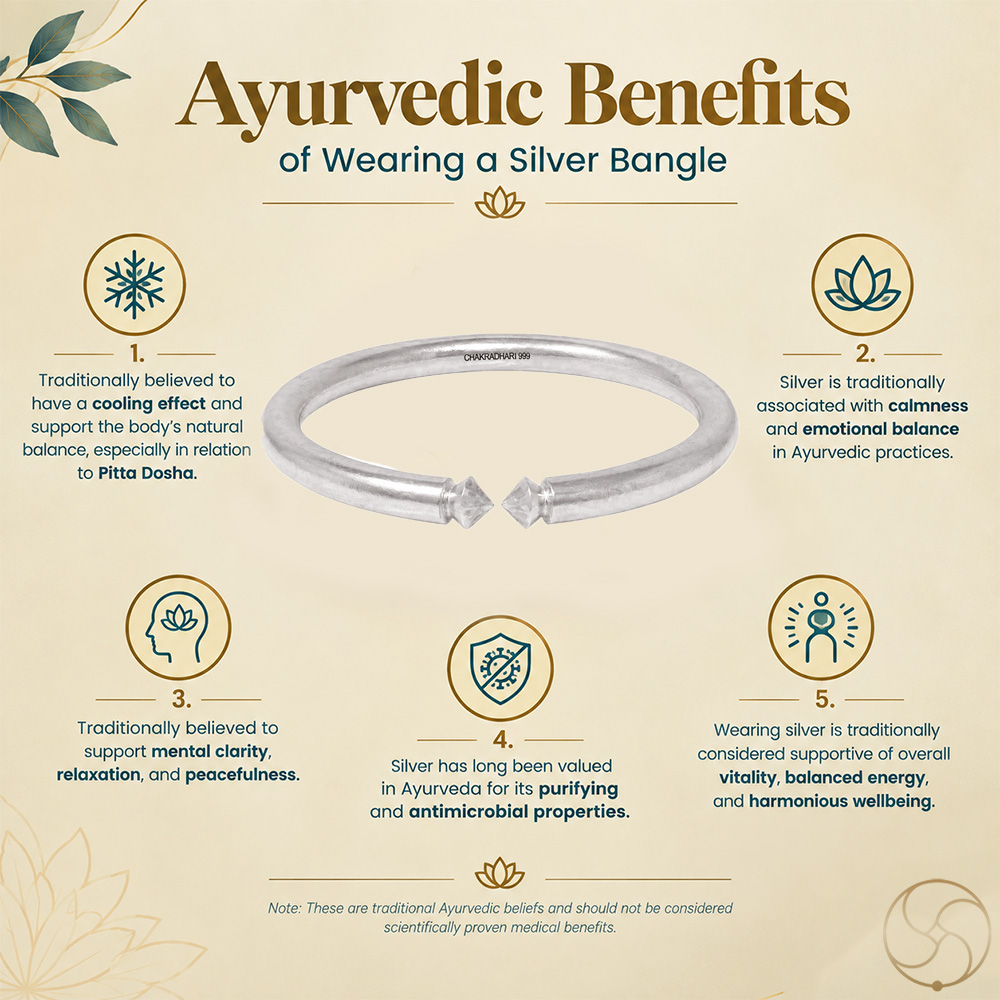999 Silver Ghumti Bangle for Women