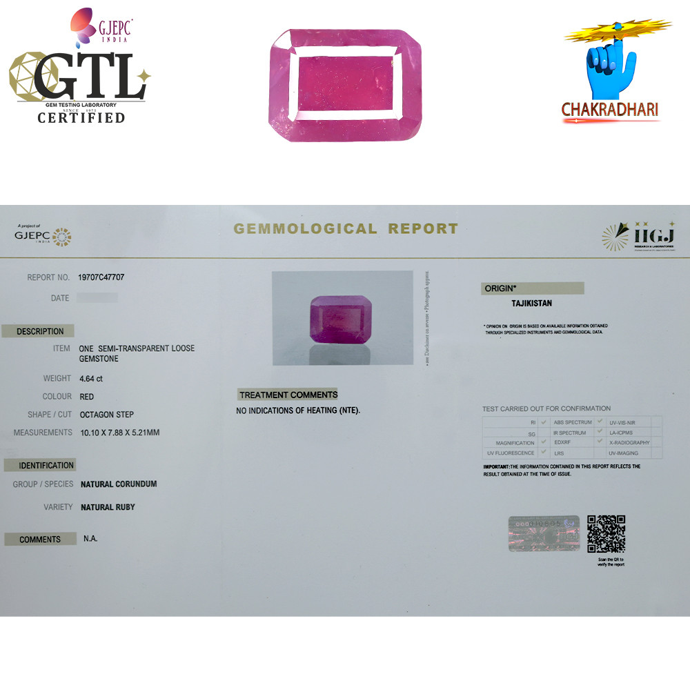 464 Carat Ruby Gemstone With Ring Or Pendant -  