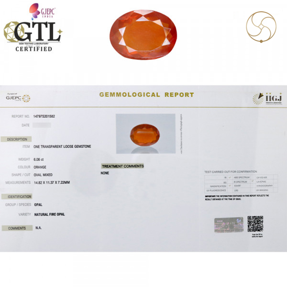 606 Carat Fire Opal Gemstone With Silver Ring And Pendant -   