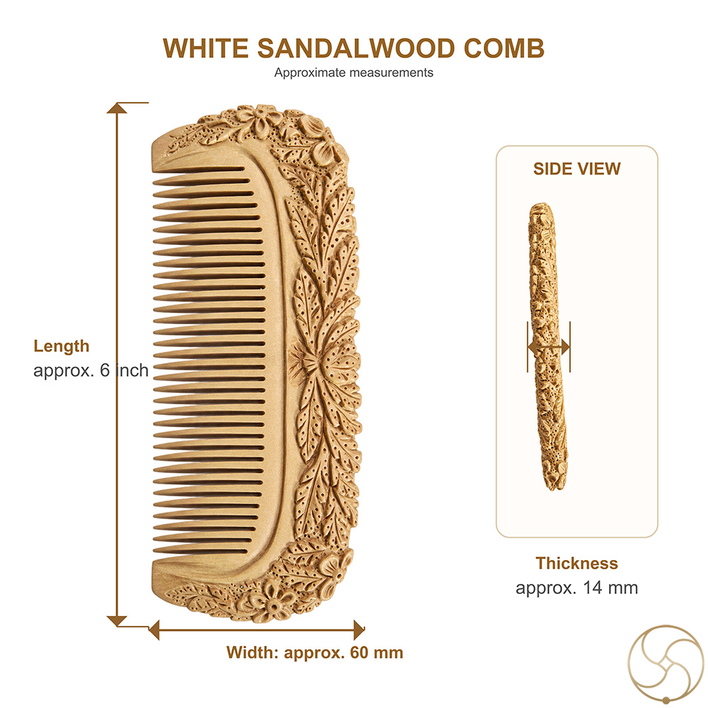 Handcrafted White Sandalwood Hair Comb