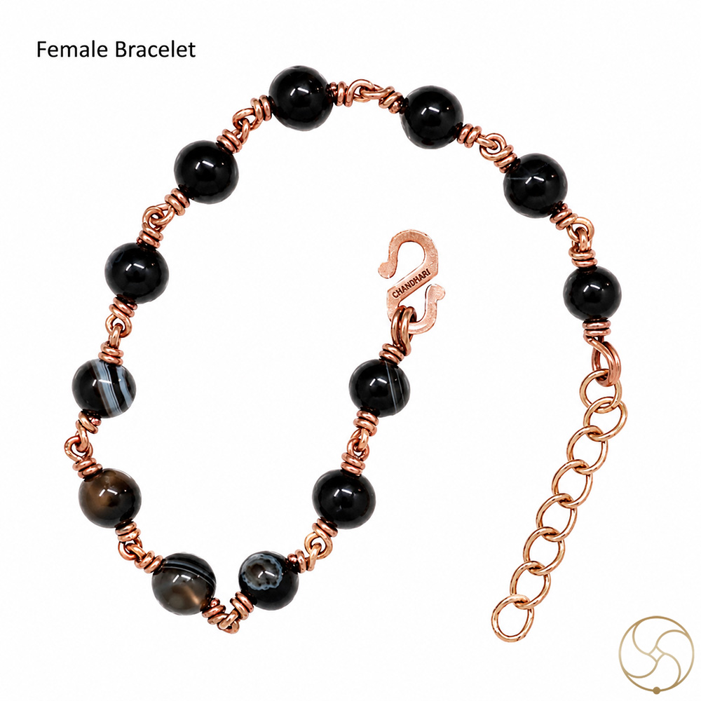 Nepaliya Copper Black Agate Bracelet