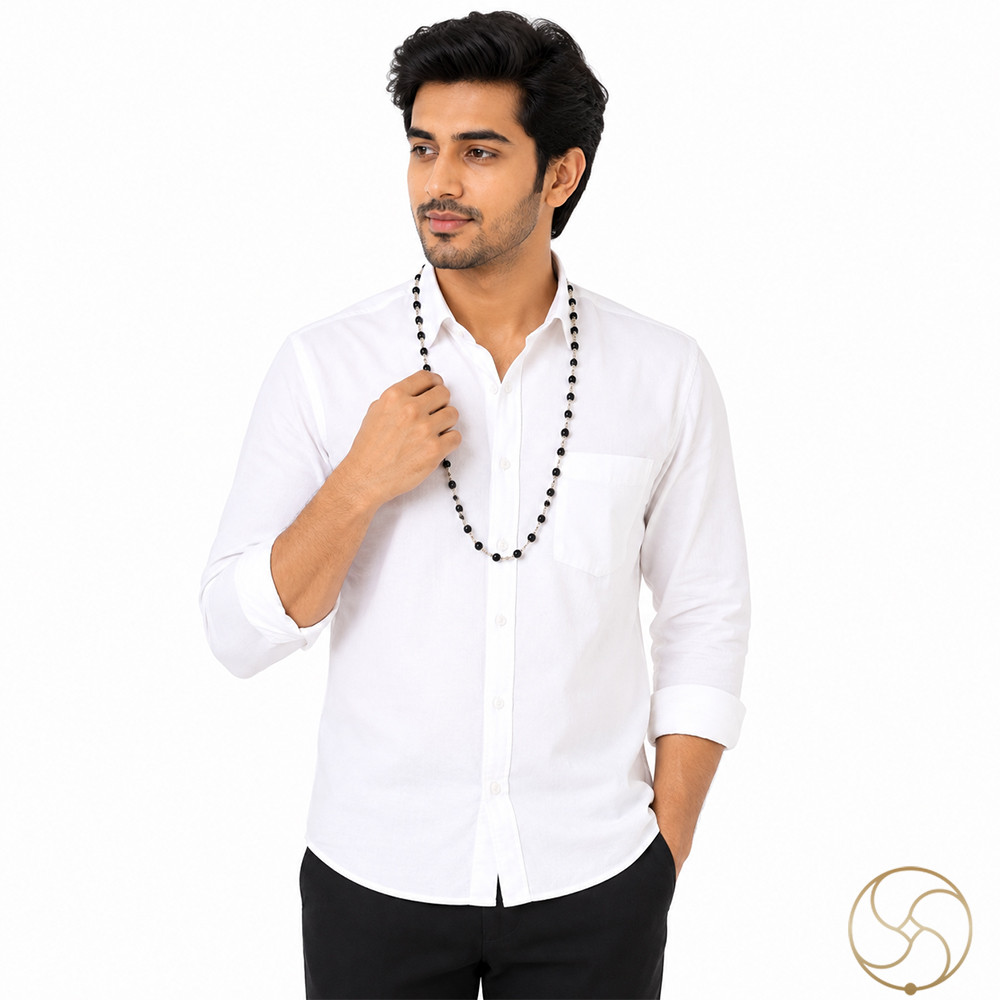 999 Pure Silver Kaalskand Wearing mala