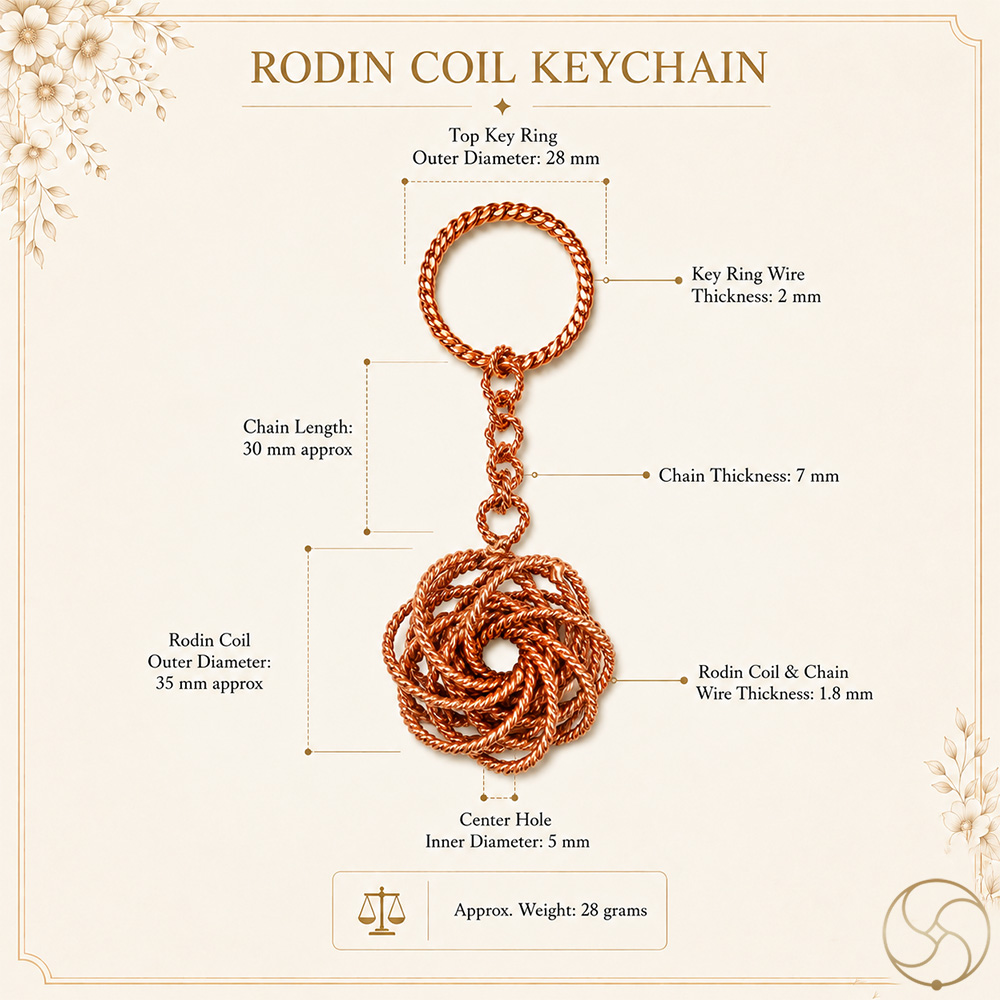 Rodin Coil Key Ring of  999 Nepaliya Copper