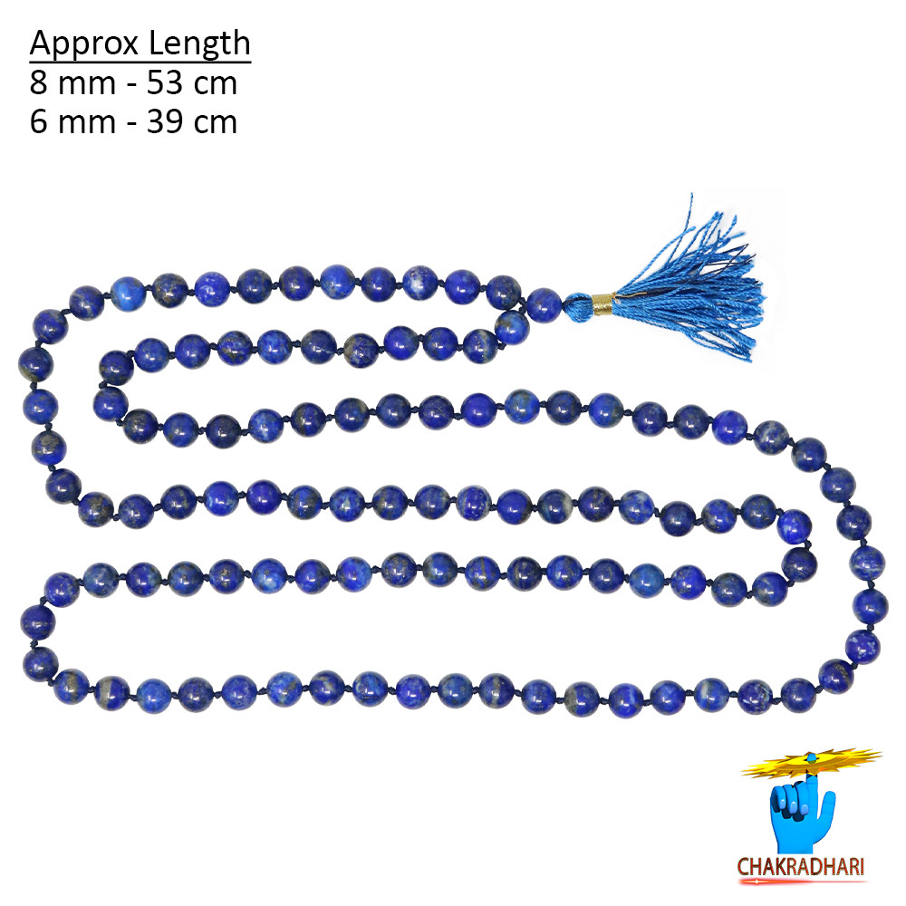 Lapis Lazuli Stone Mala For Jaap and Wearing 108 Plus 1 Beads -