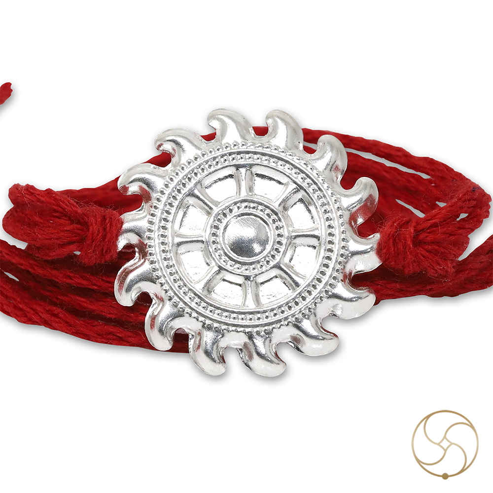 999 Silver Sudarshan Chakra Rakhi   Traditional Rakhi Bracelet