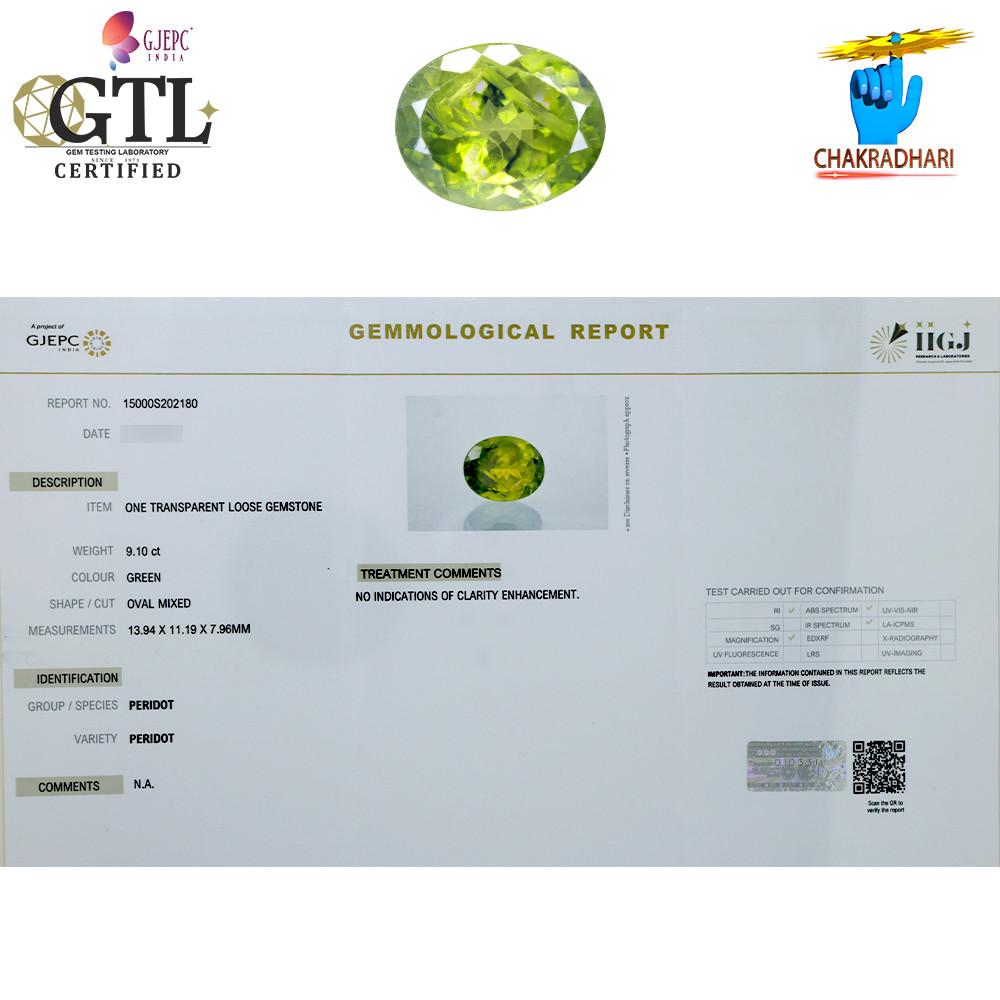910 Carats Peridot Gemstone With Ring Or Pendant -  