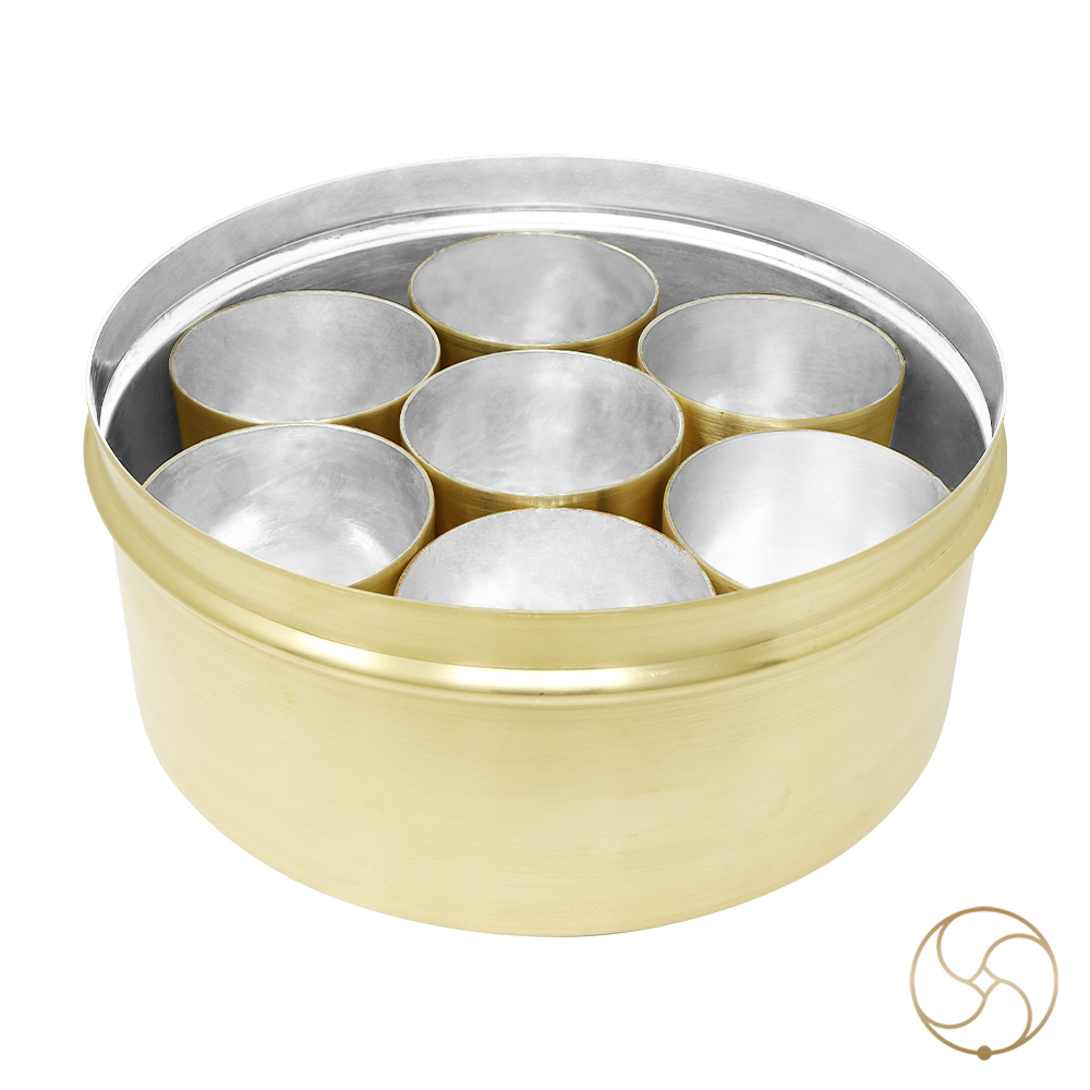 Pure Ritika Brass Spice Storage Box -     