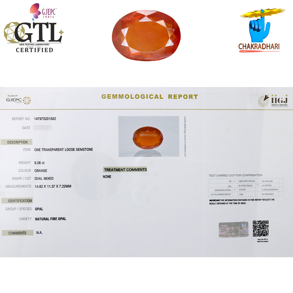 606 Carat Fire Opal Gemstone With Silver Ring And Pendant -   