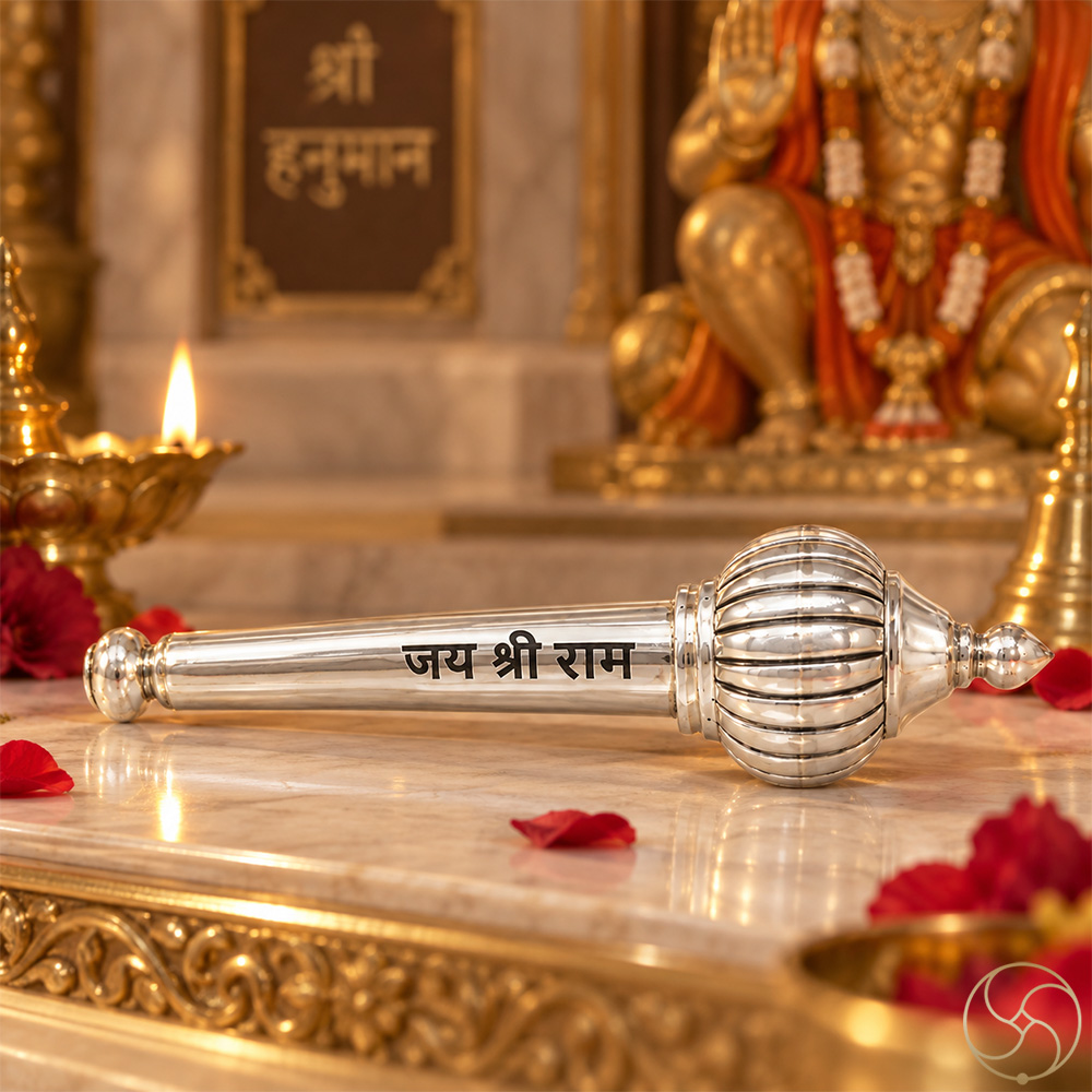 99 Silver Hanuman Gada Mace