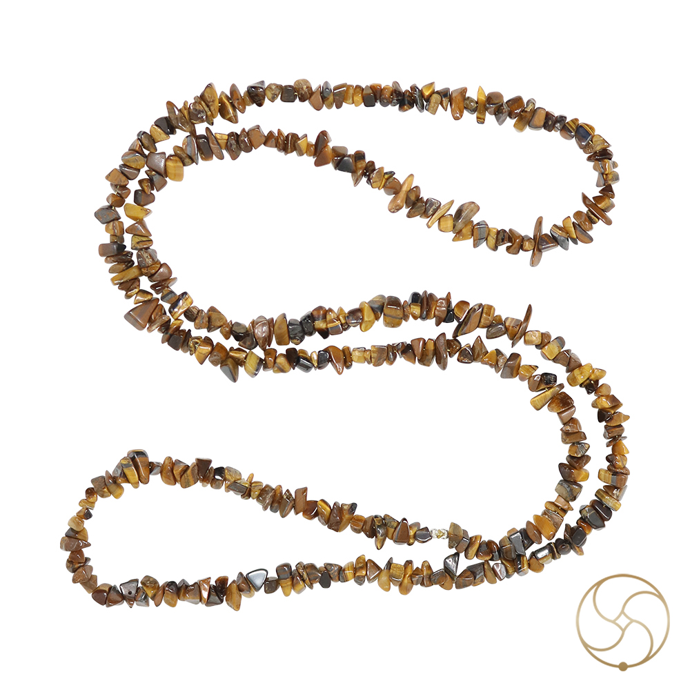 Tiger Eye Chips Wearing Mala -