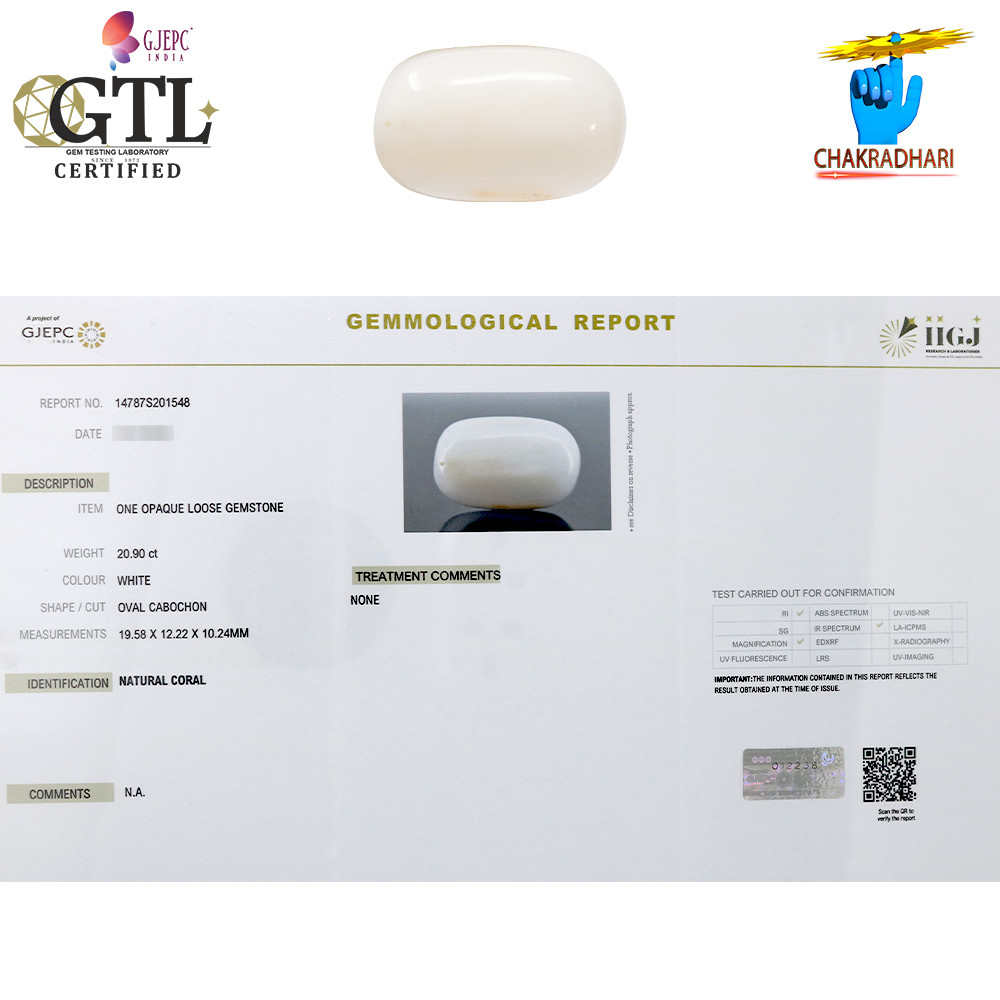 2090 Carats White Coral With Ring Or Pendant -   