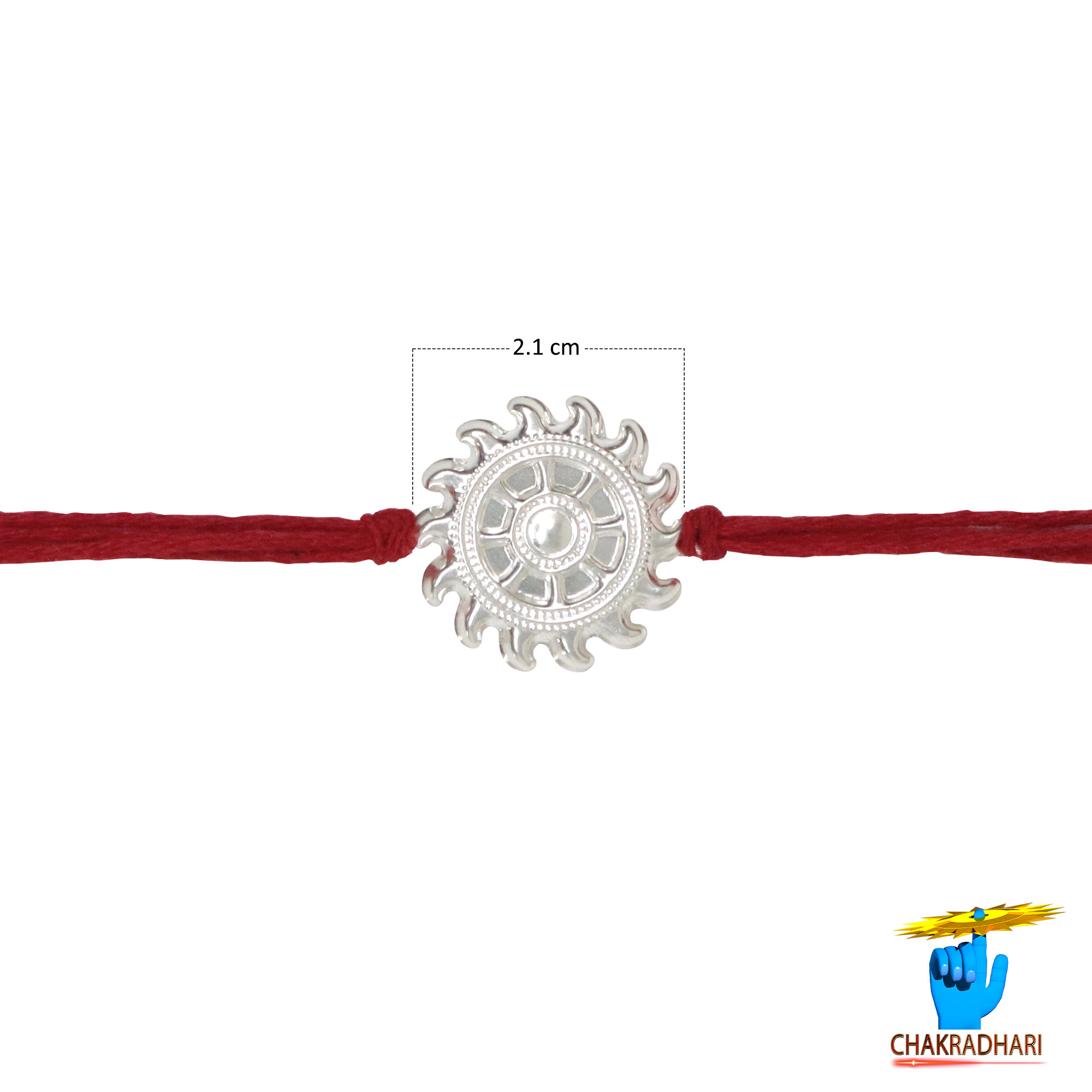 999 Silver Sudarshan Chakra Rakhi Traditional Rakhi Bracelet