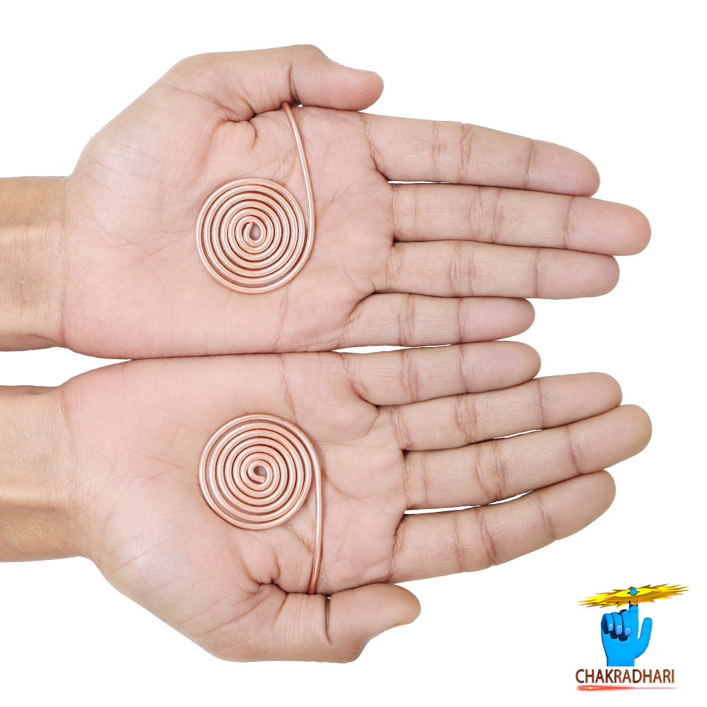 999 Nepaliya Copper Palm Pair Ring for Men and Women 2 Piece Set - 80gm